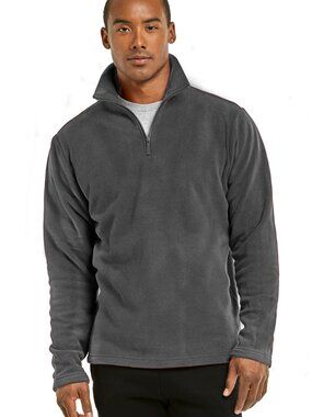 $15 SALE Men's Knocker Polar Fleece Quarter Pullover - Charcoal Gray